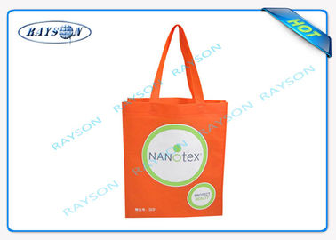 Ανθεκτικές και ανακύκλωσης τσάντες υφάσματος PP μη υφαμένες με το λογότυπο Priniting, τσάντα Tote με τη μακριά λαβή